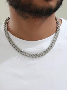 1pc Fashionable And Popular Men Luminous Men's Stainless Steel Charm Necklace Glow In The Dark Minimalist Decoration Hip-Hop Style Birth Year For Jewelry Gift And For A Stylish Look