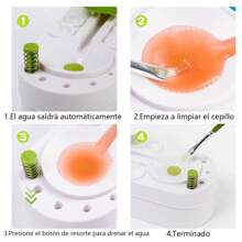 1pc Limpiador de pinceles de pintura, enjuagador de pinceles de acuarela con limpiador de desagüe, taza de enjuague de pinceles de pintura, dispensador de agua para pintura al óleo, limpiador de pinceles de pintura para acrílico y pintura a base de agua, suministros y herramientas para manualidades - Verde - Ver 7