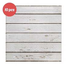 3D木質鐵船板自粘壁板，3D瓷磚貼紙，啞光表面處理，30cm X 30cm，抗水防霉，適用於廚房後擋板、浴室、農舍裝飾牆、餐廳、房車和租房變身 - 彩色 - 查看 16