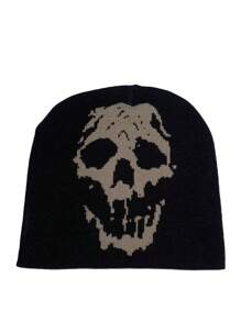 1 Peça Gorro de Malha com Caveira Masculino, Estilo de Rua Esqueleto Outfit de Outono