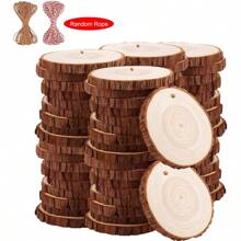 10 Stücke 2–4 Zoll große Naturholzscheiben, Bastelset aus unbehandeltem Holz, vorgebohrt mit Loch, Holzkreise für Kunst, Holzscheiben, Weihnachtsschmuck, DIY-Bastelarbeiten