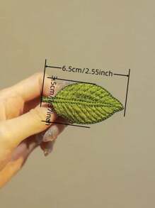 1 Stück grüne Blatt Stickerei Haarspange für Frauen, Vintage Mori Stil literarisch frisch Alligator Haarspange Klauen Clips Haarklammern