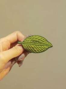 1 Stück grüne Blatt Stickerei Haarspange für Frauen, Vintage Mori Stil literarisch frisch Alligator Haarspange Klauen Clips Haarklammern