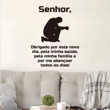 1 peça Adesivo de Parede em Espanhol Bíblia Salmo 4:8 Cristão Jesus Oração Decalque Decoração de Casa Para Sala de Estar Quarto