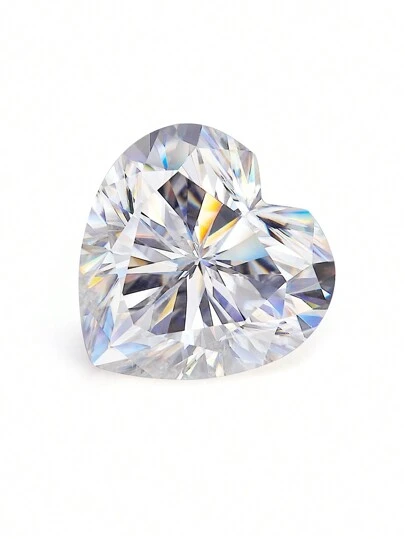 1 pieza Morganita linda, piedra lateral con forma de corazón de color blanco súper D con elegantes rhinestones sin montar, VVS, personalizable para incrustar como joyería, aretes o collar para San Valentín