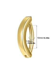 1pc 316L Stainless Steel Vacuum Electroplated Gold, Sexy Belly Button Button, Universal Glossy Belly Button Nail, Body Piercing Jewelry, Non-Allergenic And Harmless To The Human Body - Yellow Gold - View 6