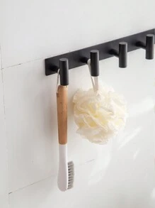1pc Over-The-Door Hook, Clothes Hanger, Bathroom Toilet Towel Hook, Wall Mounted Hat Hook, No Drilling Needed, Suitable For Bathroom And Toilet - Black - View 5
