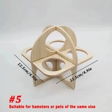 1 件装木制房屋玩具，适合仓鼠和沙鼠，攀爬游乐场，配有滑梯、跷跷板、楼梯、秋千、轮子，适合小动物