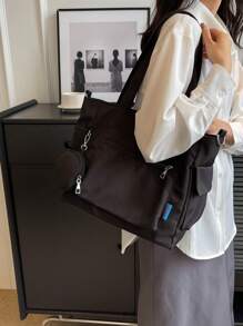 1pc Fashionable Casual Solid Color With Coin Purse Large Capacity Tote Bag ,Suitable For University/College Classroom / Commute/Work/ Festivals/Vacation/Holiday,For Women, Rookies & White-Collar Workers,Girl, College Students,Lady,Woman ,Or Women, Rookies & White-Collar Workers,Girl, College Students,Lady,Woman