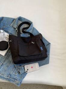 1pc Fashionable Casual Solid Color With Coin Purse Large Capacity Tote Bag ,Suitable For University/College Classroom / Commute/Work/ Festivals/Vacation/Holiday,For Women, Rookies & White-Collar Workers,Girl, College Students,Lady,Woman ,Or Women, Rookies & White-Collar Workers,Girl, College Students,Lady,Woman