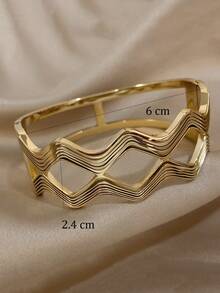 1 Pc Luxury Ancient Greek Bangle Bracelets For Women Teen Girls Stylish Stackable Stainless Steel Cuff Bracelet Daily Party Jewelry Christmas Gifts - Multicolor - View 3