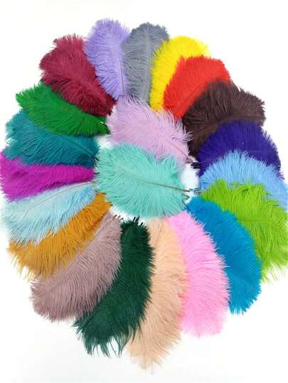10Pcs/Lot 15.20cm-6-8inch Colored Artificial Ostrich Feathers For Crafts Wedding Decoration Handicraft Accessories Table Centerpieces Carnival Plumas Decor