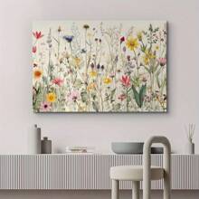 1入組野花帆布印刷花卉植物波希米亞牆藝術，牆藝裝飾，客廳牆藝，Giclee帆布印刷，無框畫 - 彩色 - 查看 2