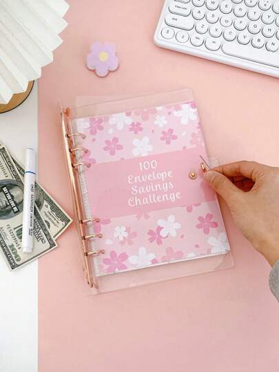 SAKURA　韓国　貯金　アクリルバインダー　バインダーカバー　ピンク SAKURA様専用 韓国 貯金 アクリルバインダー バインダーカバー
