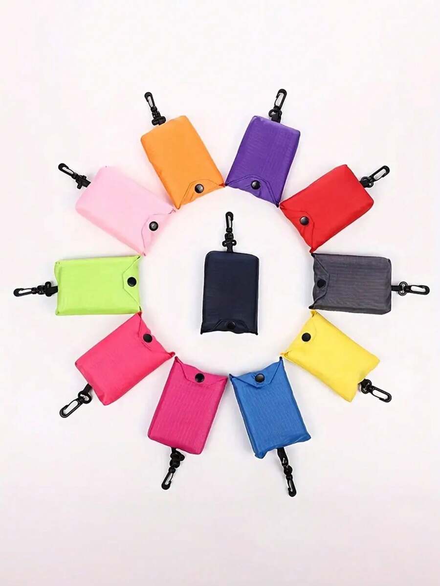 1个纯色大号防水可重复使用购物袋/沙滩包 - 可折叠杂货袋，耐用，可机洗 - 彩色 - 查看 1