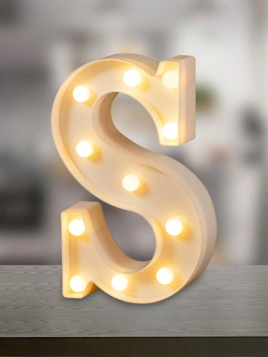 Decorative Letters With Bluelander LED Lights (AA Batteries Included) - S - 查看 1