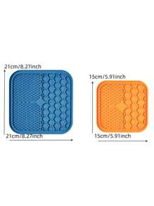 寵物餵食和沐浴分心墊-慢餵食墊與矽膠分配器專為狗設計-舔墊可培養健康的飲食習慣，令沐浴時免於緊張不安 - 彩色 - 查看 7