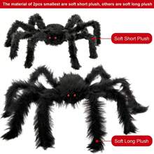 9 Pack Giant Halloween Plush Spider, 30/50/60/75/90/125cm, 30/50/60/75cm Fake Large Hairy Spider For Outdoor Halloween Decorations Festival Party Prop - Medium - View 4