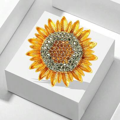 One Full Crystal Sunflower Brooch Valentines,Mom,Mother,Mother's Day,Gift