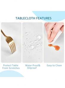 1 pieza Mantel impermeable rectangular de poliéster con funda elástica ajustable, se adapta a mesas plegables de 4/6/8 pies, protector de mesa lavable para picnic, camping, exterior