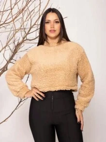 Women Faux Fur Coats - 米色 - 查看 2