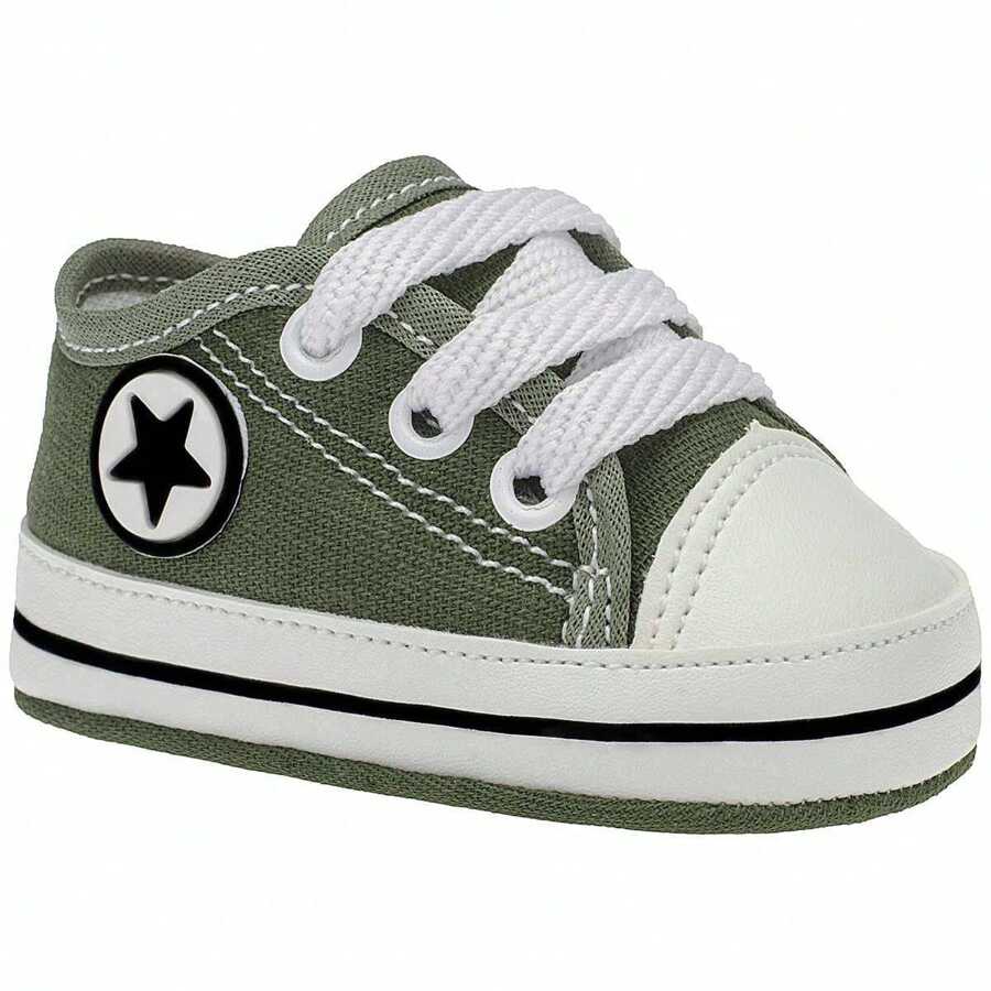 Sapatinho de Bebê infantil Recém nascido - Verde Militar - Visão 1