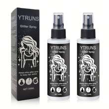 Ytruns 2入組高光閃粉噴霧，適用於身體/頭髮/衣物