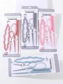Set de 4/16 peines, herramientas para colas de caballo, pasadores de metal para trenzar el cabello, peines con punta para niñas y mamás, accesorios de peinado para uso diario