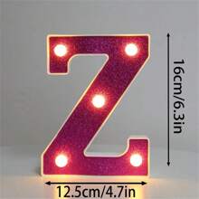 16cm Luci di lettere viola fai-da-te, lampada luminosa a numero a batteria di 6,3 pollici in plastica per decorazione di feste di matrimonio e compleanni a casa di moda