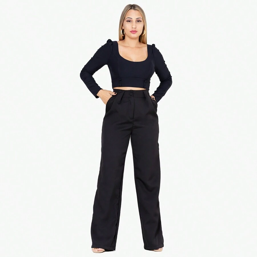 Women Pants - 黑色 - 查看 1