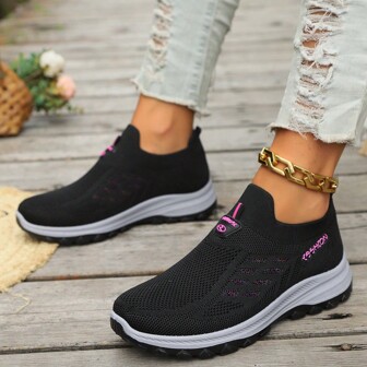 Women's Slip-On Soft-Sole Shoes, Comfortable Walking Shoes For Elderly With Anti-Skid Design