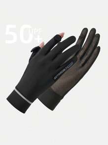 1Pair Lady Sunscreen Ice Silk Gloves Female Summer Sun Protection Gloves Fashion Cycling Driving Running Mittens Thin Anti-UV Gloves Short Flip Touchscreen Driving Cycling Non-Slip Gloves