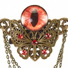Phụ kiện đội đầu phong cách Gothic u tối, kẹp tóc và ghim cài áo 2 trong 1 hình bướm đính pha lê mắt quỷ. - A - Xem 2