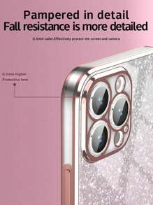 全新电镀防摔手机壳 + 闪光贴纸 + 手机壳套装，适用于 Apple、Oppo、Vivo 防水防震防刮