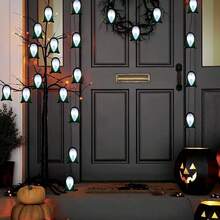Dây đèn Halloween 1,5M có hình ma, đầu lâu, dơi, trang trí sơn, 10 đèn LED chạy bằng pin dùng để trang trí tiệc Halloween trong nhà/ngoài trời, trang trí phòng Halloween, trang trí sân vườn Halloween làm quà tặng, trang trí ngày lễ, trang trí lễ hội - Màu trắng ấm áp - Xem 8
