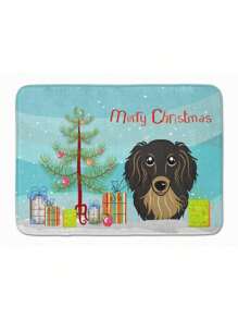 Carolines Treasures BB1585RUG Christmas Tree Longhair Black Dachshund Machine Washable Memory Foam Mat - 彩色 - 查看 2
