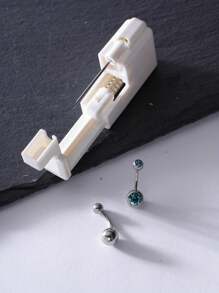 3 pièces/Set Pistolet de piercing pour le nombril jetable stérile 13G, 1 pièce Pistolet de piercing 13G, Combo de piercings pour le nombril multicolores, Facile à utiliser, Convient pour la beauté, Outil de piercing et accessoires pour une utilisation personnelle