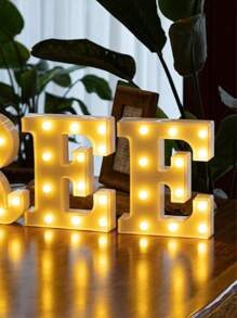 Decorative Letters With Bluelander LED Lights (AA Batteries Included) - E - 查看 4