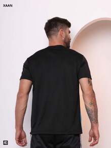 Xaan Men's Sublimated Dry Fit T-Shirts For Gym Premium Running - 淺藍色 - 查看 2