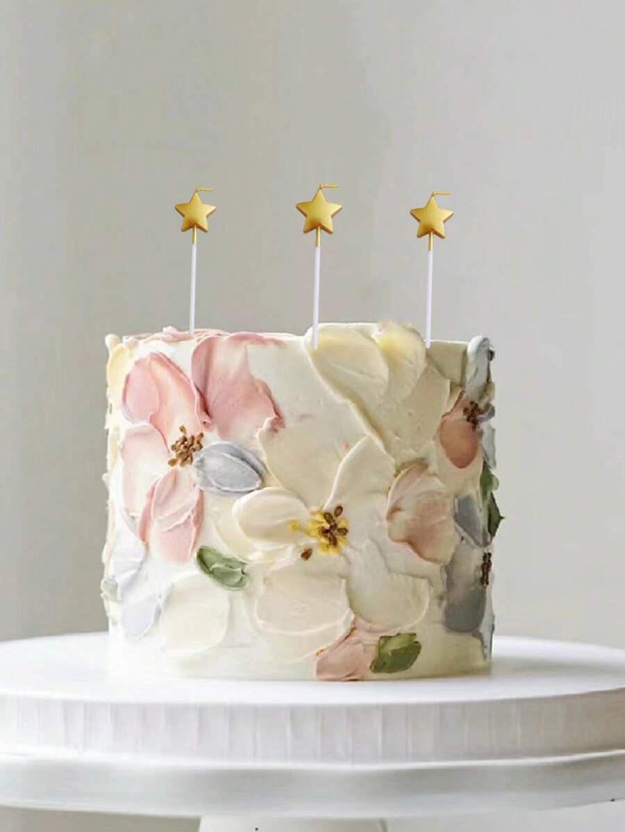 1 pieza Decoración superior detorta pastel moderno en forma de estrella para de fiesta de cumpleaños - Dorado - Ver 1
