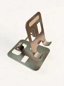 1入灰色鋁合金桌面可折疊便攜式手機架，適用於休閒觀看直播的智能手機和平板電腦架 - 灰色 - 查看 10