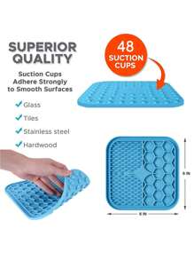 寵物餵食和沐浴分心墊-慢餵食墊與矽膠分配器專為狗設計-舔墊可培養健康的飲食習慣，令沐浴時免於緊張不安 - 彩色 - 查看 6