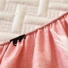 A Printed Quilted Waterproof Fitted Sheet With Clip, Stain Resistant Bed Cover, Waterproof Mattress Protective Cover, Fitted Sheet - Feather - View 10