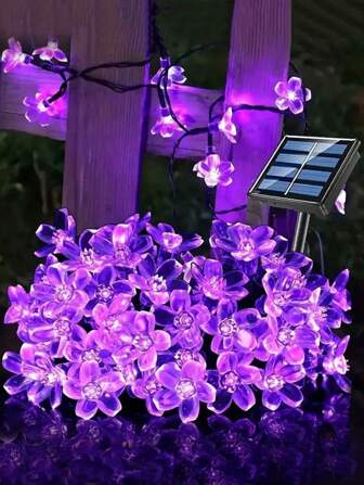 1PC LED Solar Cherry Blossom Light Strings, Solar Flower Decorations, Lighting Outdoor Home Garden Lawn Patio, Home Decorations For Holiday Parties Halloween Decor Fall Decor House Decor Outdoor Decor