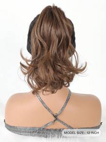 Elegant Claw Clip Ponytail - Short Curly Wavy Look, Synthetic Hair Extensions For Daily Chic, Easy-To Attach Hair Accessory For AlI Occasions - Brown - View 6