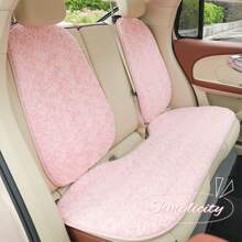 Easypie Selection 2024 New Pink Rose Brushed Women's Car Seat Cushion Five-Seat Seat Cushion Set Small Fresh Decorative Summer Seat Cushion