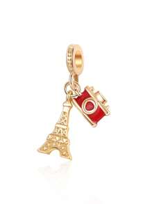 1pc Fashionable & Romantic Mermaid Tail, Butterfly, Flower, Puppy Paw, Dolphin, Sun, Eiffel Tower, Camera, Dragonfly Pendant Minimalist DIY Bracelet/Necklace/Jewelry Making Accessory Valentines