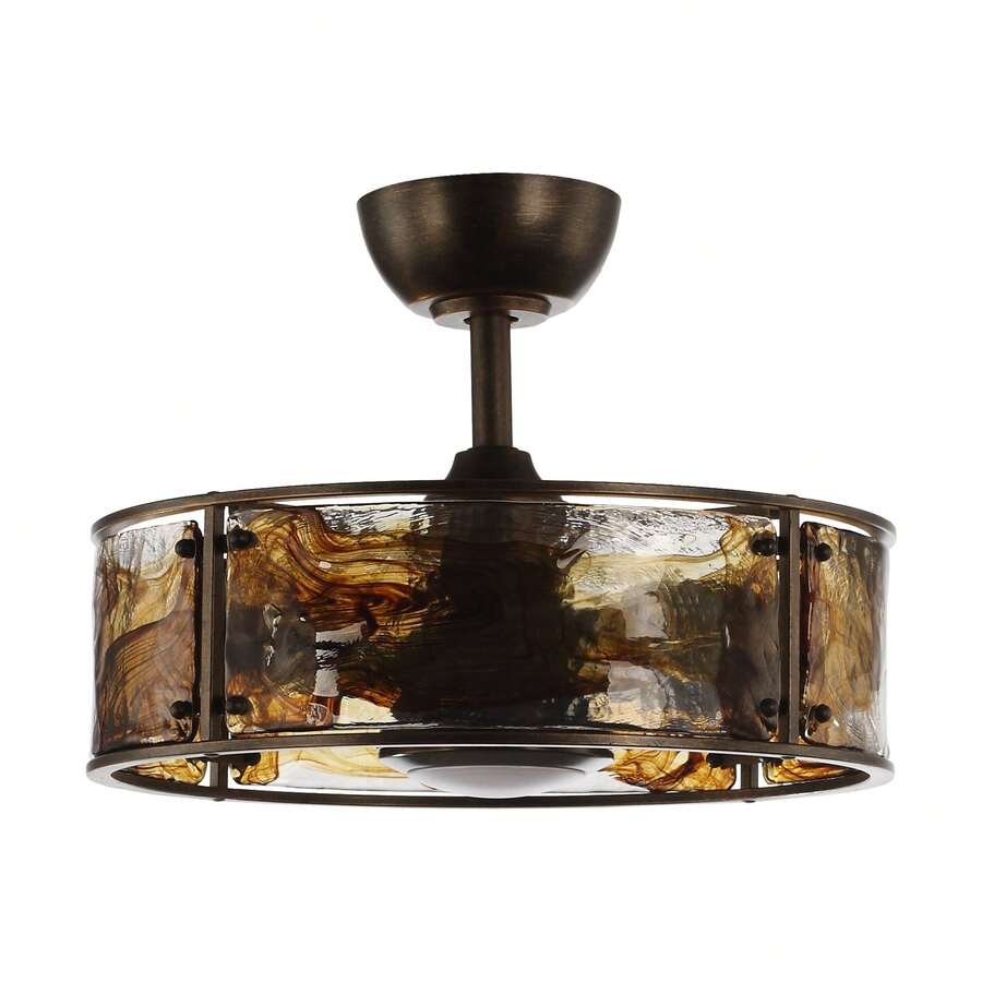 21 In. Ganga Modern DC Motor Downrod Mount Reversible Ceiling Fan With