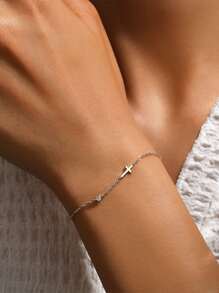 1 Pc 925 Sterling Silver Bracelet For Women Bracelet 18K Gold Suitable For Party Happy Easter Fine Jewelry