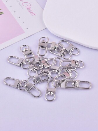 20pcs/Lot Metal Lobster Clasps Hooks Keyring Rotating Keychain Buckle For DIY Jewelry Making Key Ring Chain Accessories
